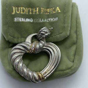 Judith Ripka Sterling Silver & 14K Gold Clad Heart Enhancer